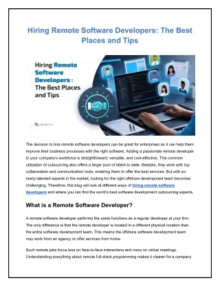 hiring remote software developers the best places