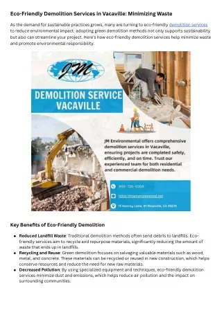 eco friendly demolition services in vacaville