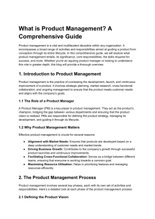 What is Product Management