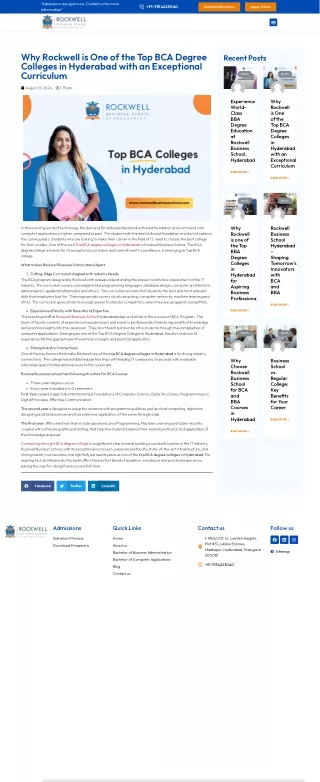 Why Rockwell is One of the Top BCA Degree Colleges in Hyderabad