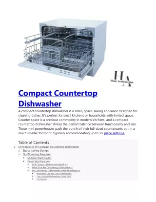 Compact Countertop Dishwasher