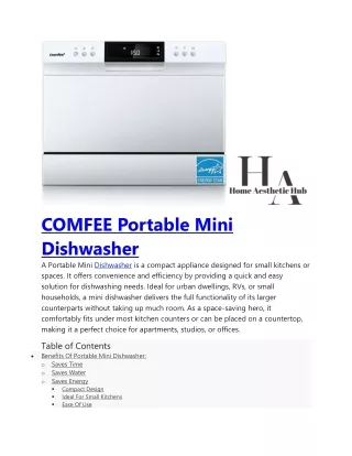 COMFEE Portable Mini Dishwasher