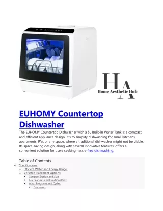 EUHOMY Countertop Dishwasher