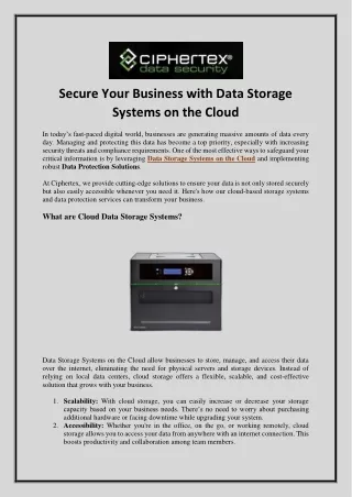 secure your business with data storage systems
