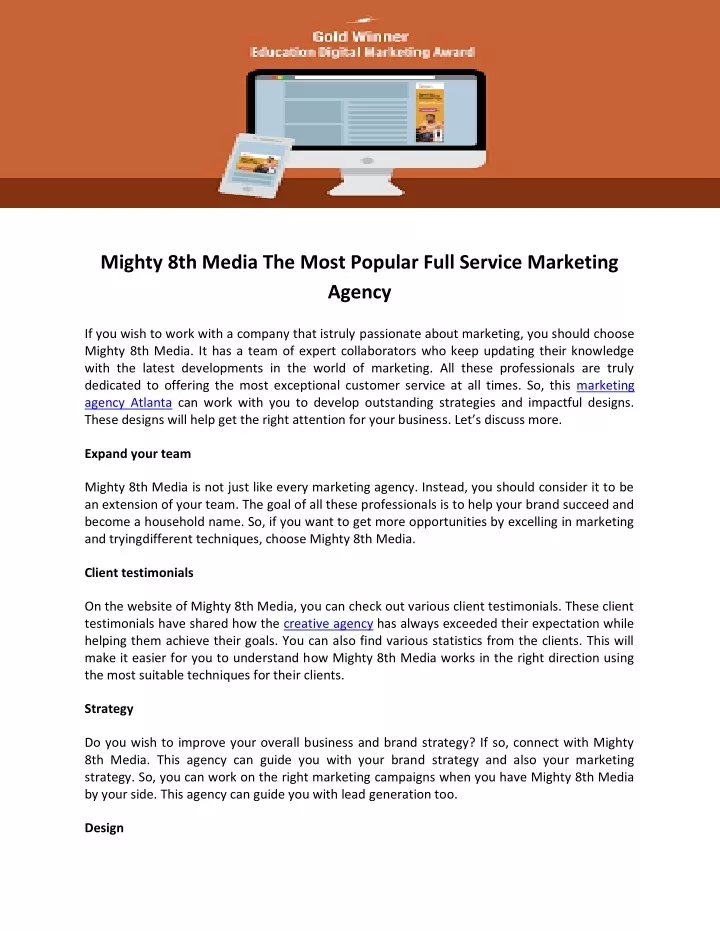 mighty 8th media the most popular full service