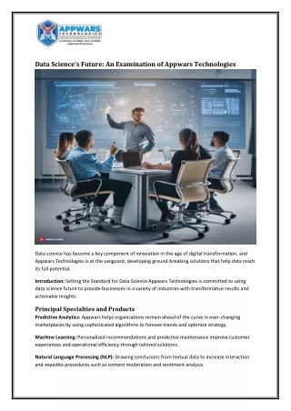 data science s future an examination of appwars