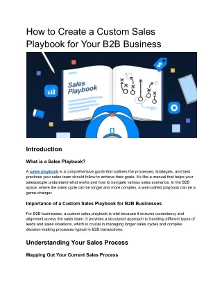 How to Create a Custom Sales Playbook for Your B2B Business