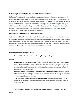 Debunking Common Myths About Debt Collection Software