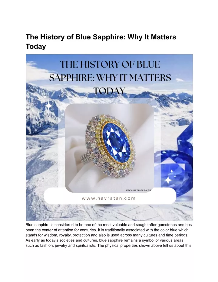 the history of blue sapphire why it matters today