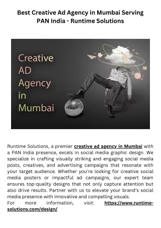 Best Creative Ad Agency in Mumbai Serving PAN India - Runtime Solutions