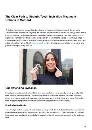 The Clear Path to Straight Teeth Invisalign Treatment Options in Medford