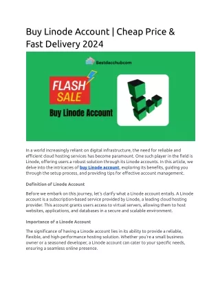 Buy Linode Account, PDF For Bestdacchub.com