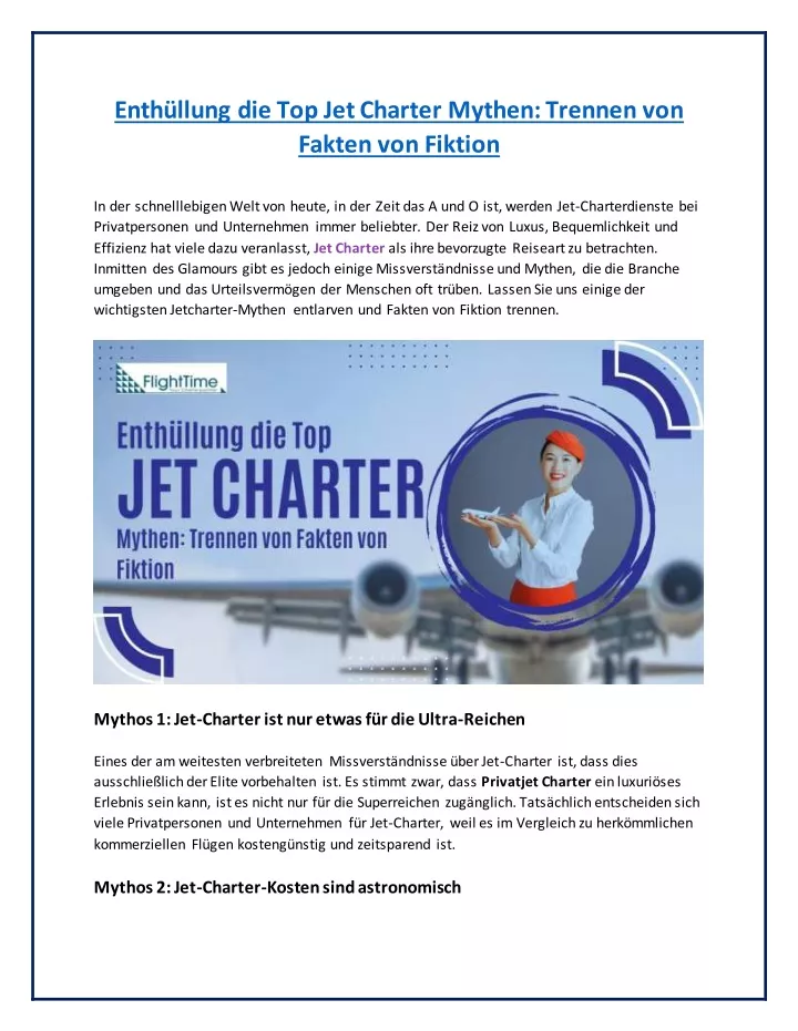 enth llung die top jet charter mythen trennen