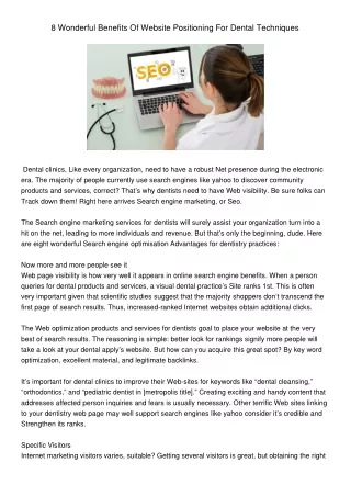 8 wonderful benefits of website positioning
