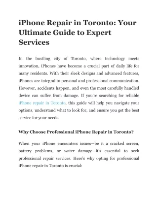iPhone Repair in Toronto_ Your Ultimate Guide to Expert Services
