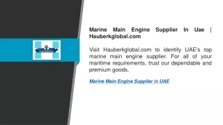 marine main engine supplier in uae hauberkglobal