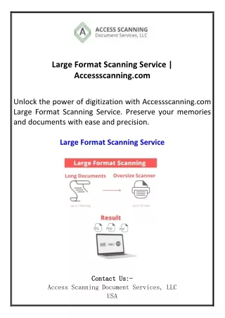 Large Format Scanning Service Accessscanning.com