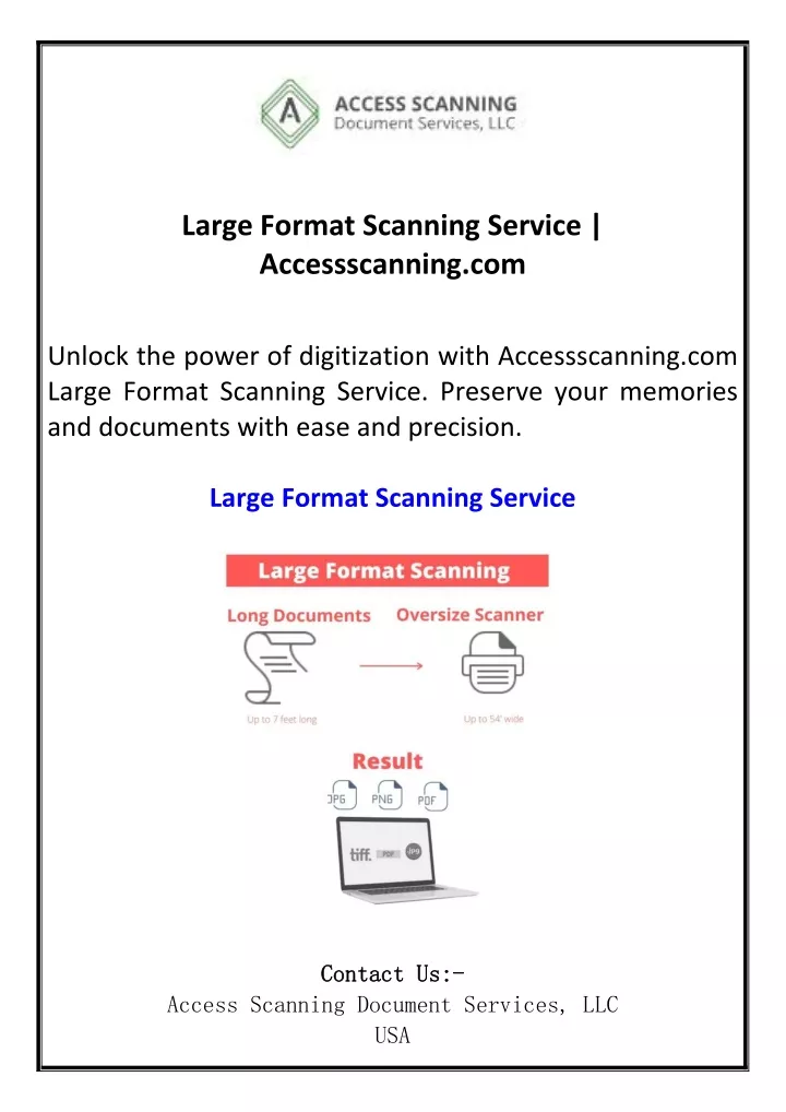 large format scanning service accessscanning com