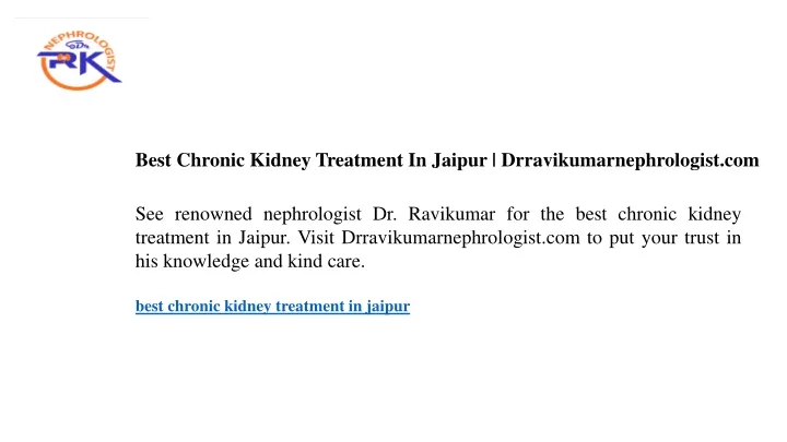 best chronic kidney treatment in jaipur