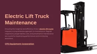 Tips For Proper Maintenance And Care Of Electric Lift Trucks