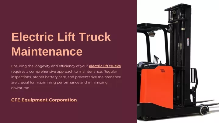 electric lift truck maintenance