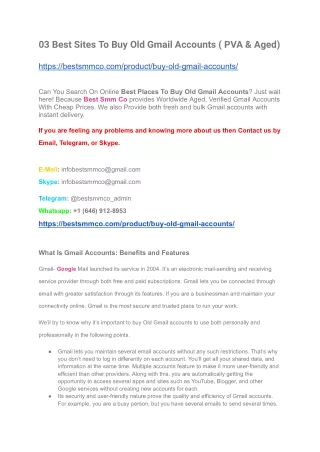 03 best sites to buy old gmail accounts pva aged
