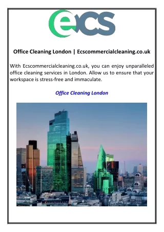 Office Cleaning London Ecscommercialcleaning.co.uk