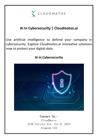 Ai In Cybersecurity  Cloudmatos.ai