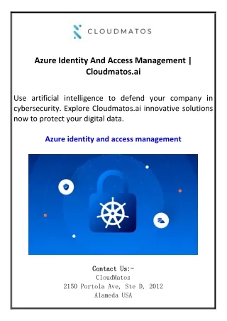 Azure Identity And Access Management  Cloudmatos.ai