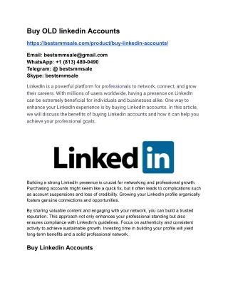 Buy OLD linkedin Accounts