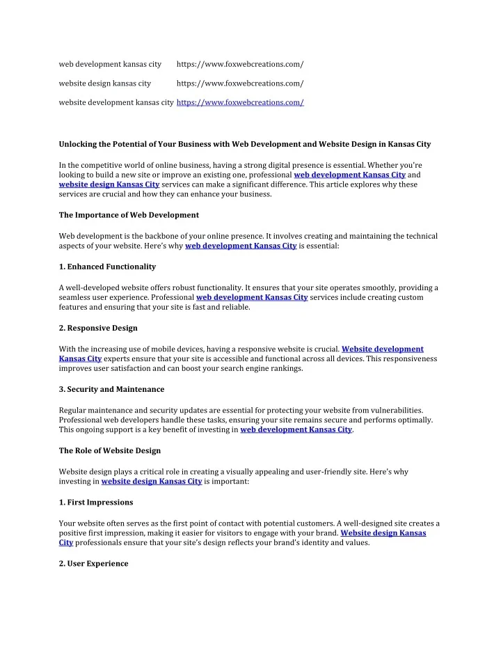 PPT - Unlocking the Potential of Your Business with Web Development and ...
