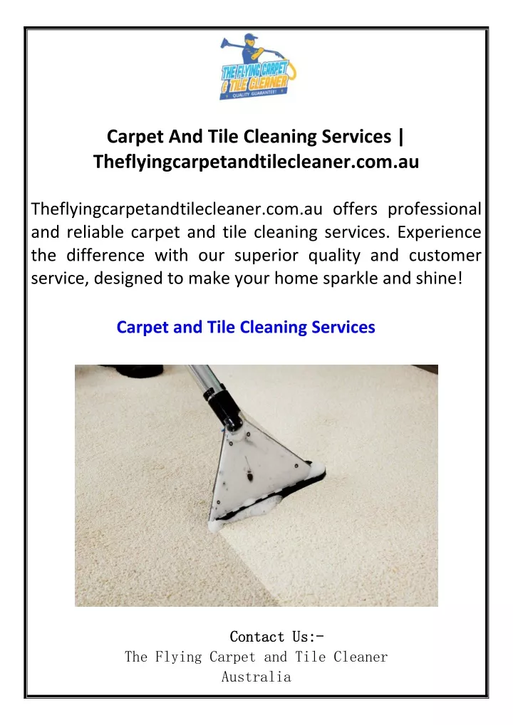 carpet and tile cleaning services