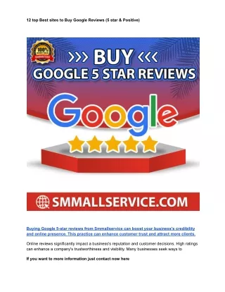 Buying Google 5-star reviews from Smmallservice can boost your business's credibility and online presence