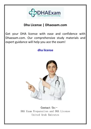 dha license dhaexam com