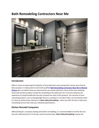 Bath Remodeling Contractors Near Me