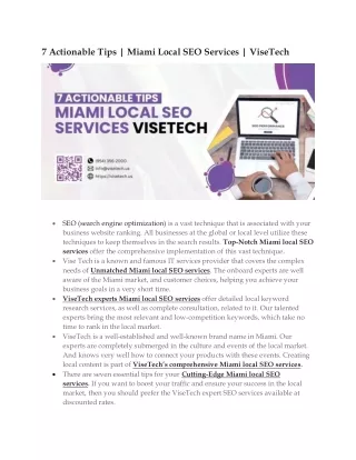 7 actionable tips miami local seo services