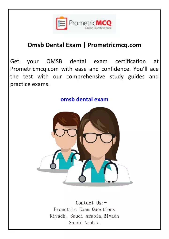 omsb dental exam prometricmcq com