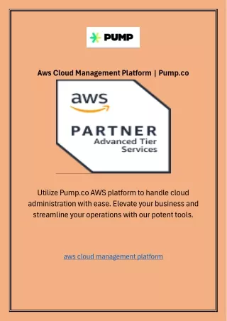 Aws Cloud Management Platform | Pump.co