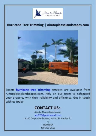 Hurricane Tree Trimming  Aimtopleaselandscapes.com
