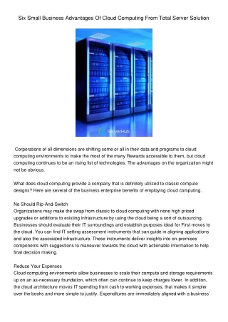 SixSmallBusinessAdvantagesOfCloudComputingFromTotalServerSolution764