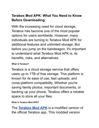 terabox mod apk what you need to know before