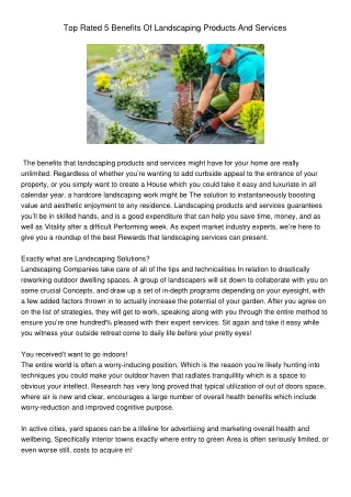 TopRated5BenefitsOfLandscapingProductsAndServices