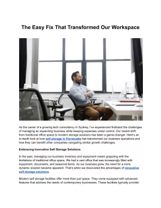The Easy Fix That Transformed Our Workspace