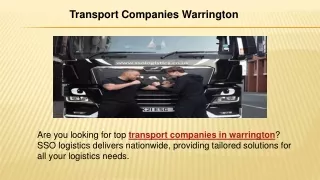 Transport Companies Warrington