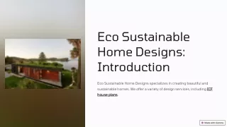 eco sustainable home designs introduction