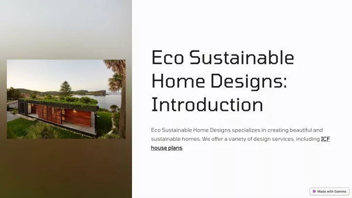 eco sustainable home designs introduction