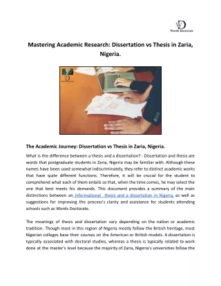 mastering academic research dissertation