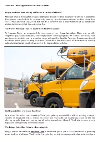 School Bus Driver Opportunities at American-Trans.docx