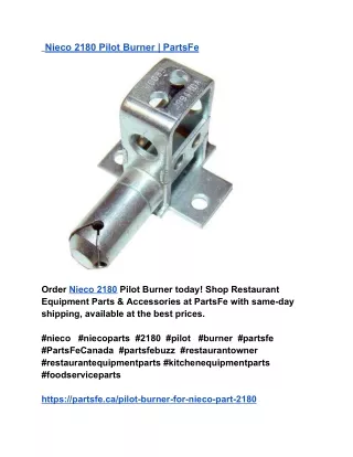 Nieco 2180 Pilot Burner _ PartsFe
