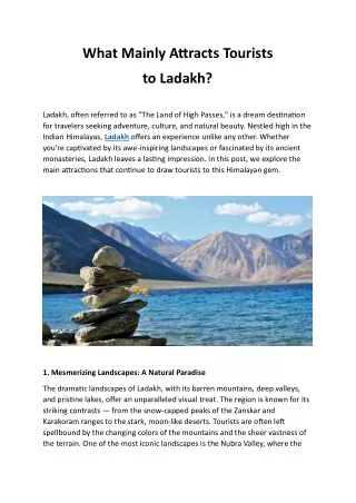 What Mainly Attracts Tourists to Ladakh? - letsdiskuss
